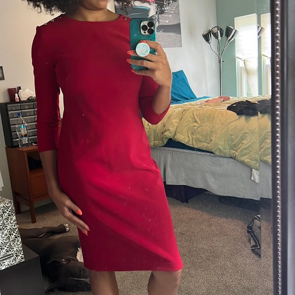 NWOT Lauren Ralph Lauren Red Dress - Picture 2 of 5